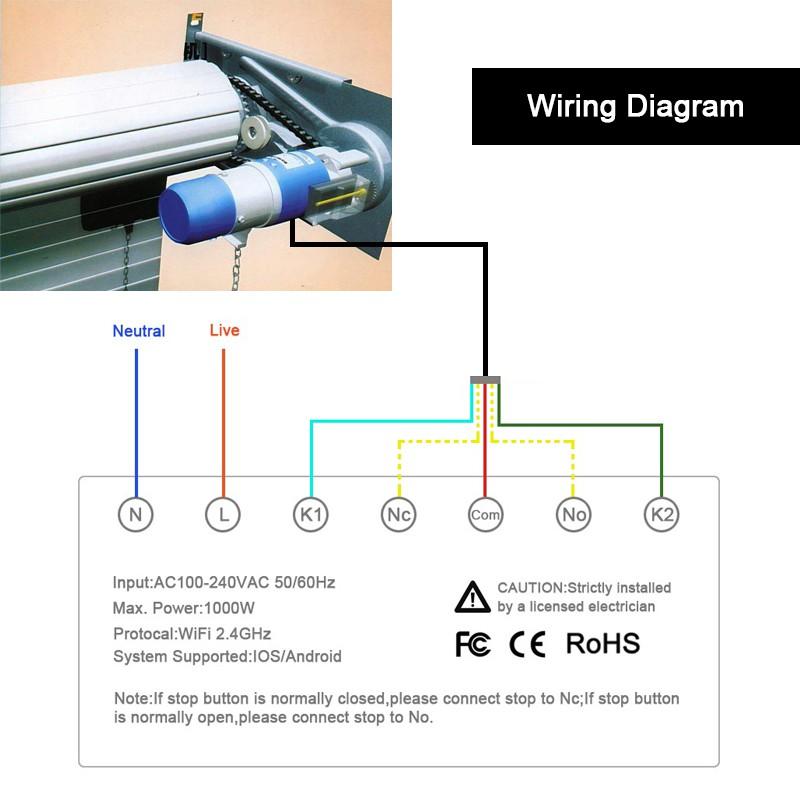 Công tắc điều khiển cửa cuốn thông minh cao cấp Tuya kết nối wifi+BLE- APP ĐT Vers. V3.0 (Mẫu mới 2023) thay công tắc cơ