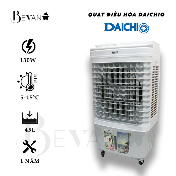 Quạt điều hòa làm mát không khí DAICHIO HA-618 Bevano Gia Lai. Máy làm mát không khí nóng xung quanh bạn, mát hơn quạt thông thường và tiết kiệm điện hơn điều hòa.