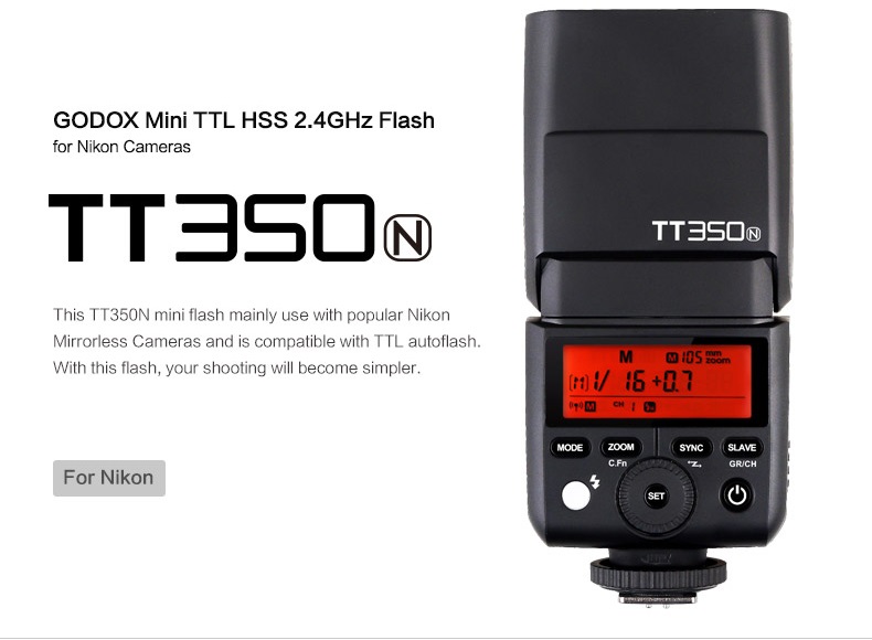 Đèn Flash Godox TT350N for Nikon, Hàng chính hãng