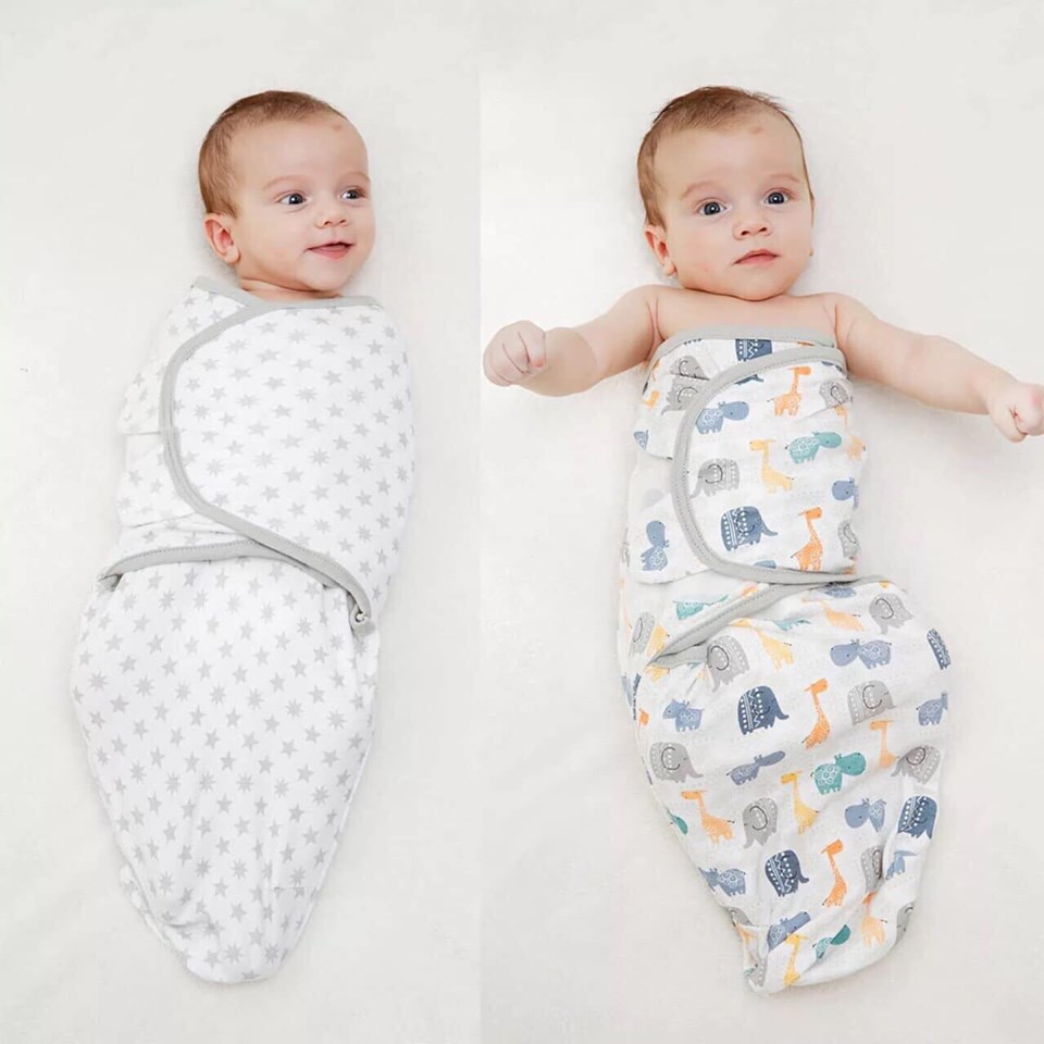 Ủ kén cotton cho bé 0-3 tháng họa tiết ngẫu nhiên