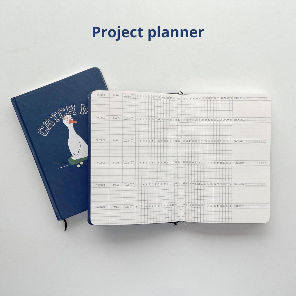 Sổ tay kế hoạch a5 project planner quản lý dự án cá nhân 130gsm Crabit x Kuchi - Great like Goose - Ngỗng xanh