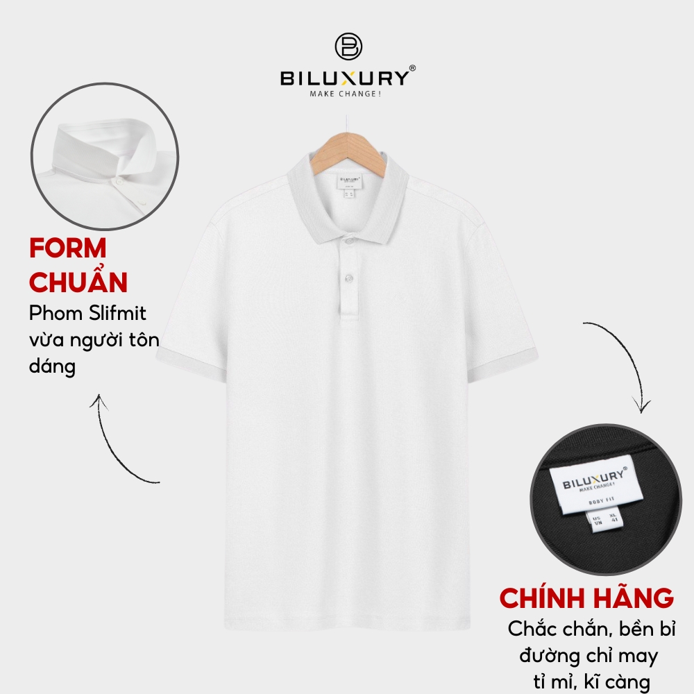 Áo Polo Vải Cotton Mềm Mịn, Thoáng Mát, Thấm Hút Nhanh, Chống Nhăn 7APCB002DEN