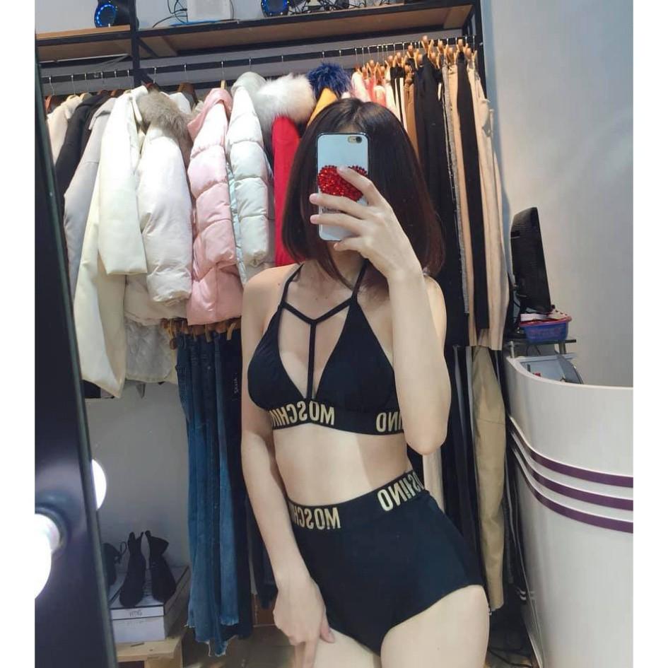 freeship Bikini hai mảnh đen sexy mặc đi biển đi bơi ( Ảnh chụp thật)