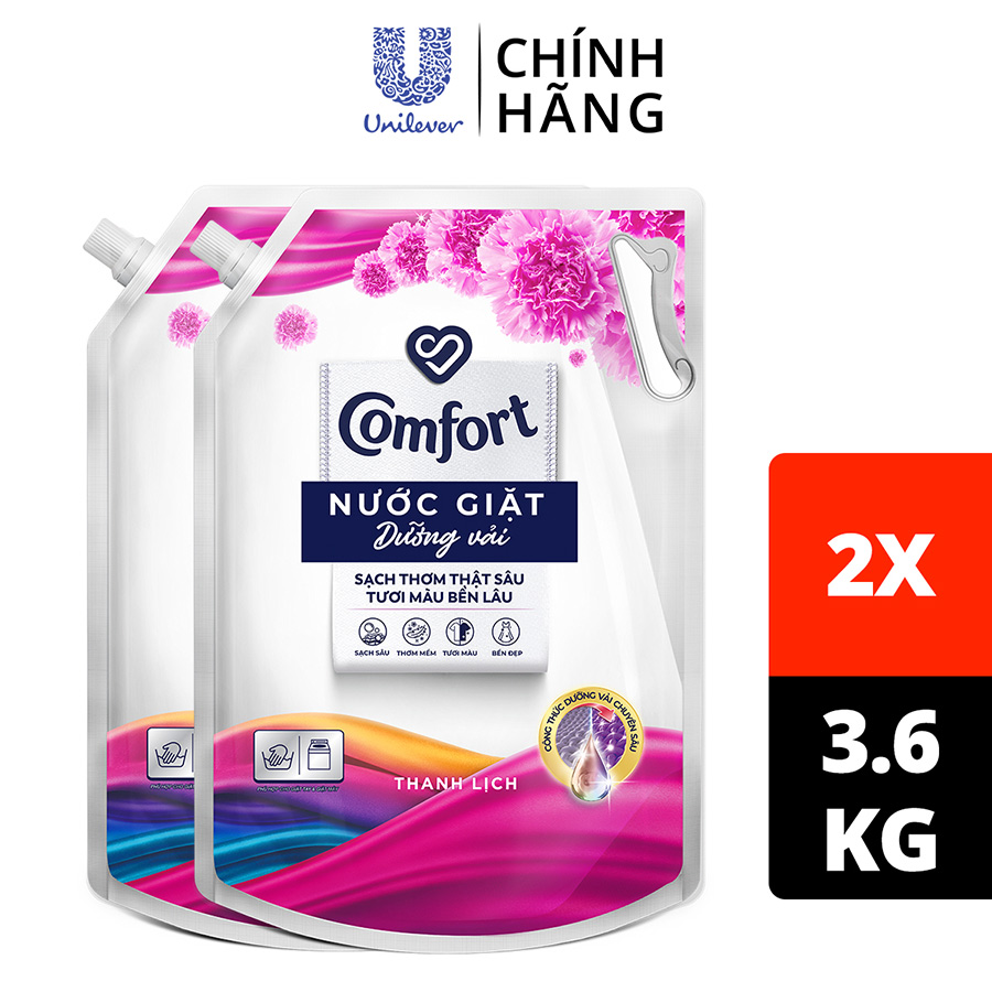 Combo 2 túi nước giặt dưỡng vải Comfort 3.8kg