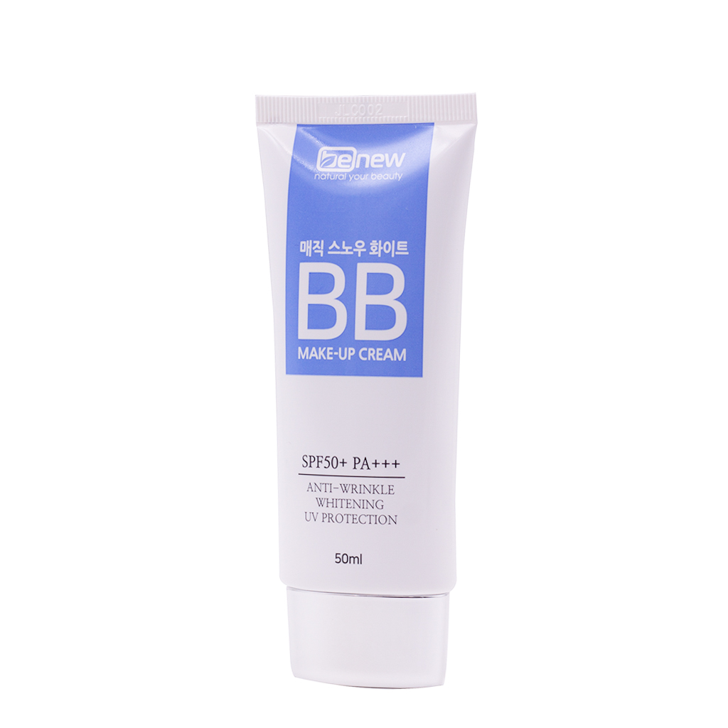 Kem nền trang điểm BB ma thuật che phủ hoàn hảo Hàn Quốc cao cấp Benew Magic Snow White SPF 50 PA+++  (50ml) + Tặng ngay Bông tán kem nền, phấn siêu mềm mịn Mira Culous (2 miếng/ túi) – Hàng chính hãng