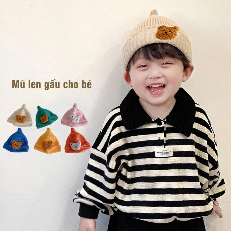 Mũ len cho bé hình gấu