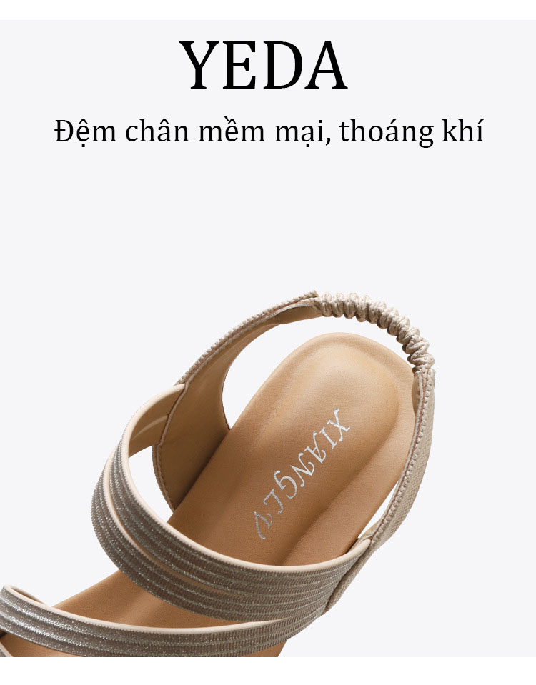 Giày quai ngang nữ giày sandals nữ dép quai hậu nữ cao 5 cm - 1418-438