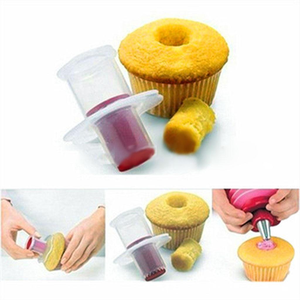 6PCS CUPCAKE CORER CAKE MUFFIN CORE HOLE REMOVER FILLER BAKING BAKEWARE JAM