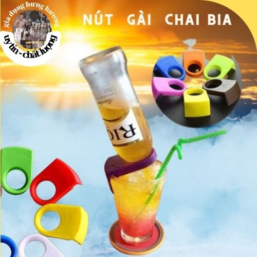 Nút kẹp gài ly cốc bia úp ngược bằng nhựa (đủ màu sắc)