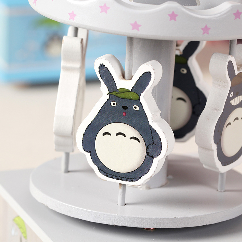 Hộp nhạc Gỗ Totoro Xám