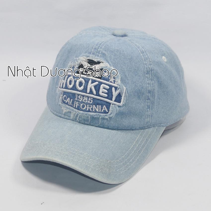 Mũ lưỡi trai, Nón kết jeans thêu chữ Hockey độc đáo - Nón jeans đẹp, cá tính, phù hợp cho cả nam và nữ