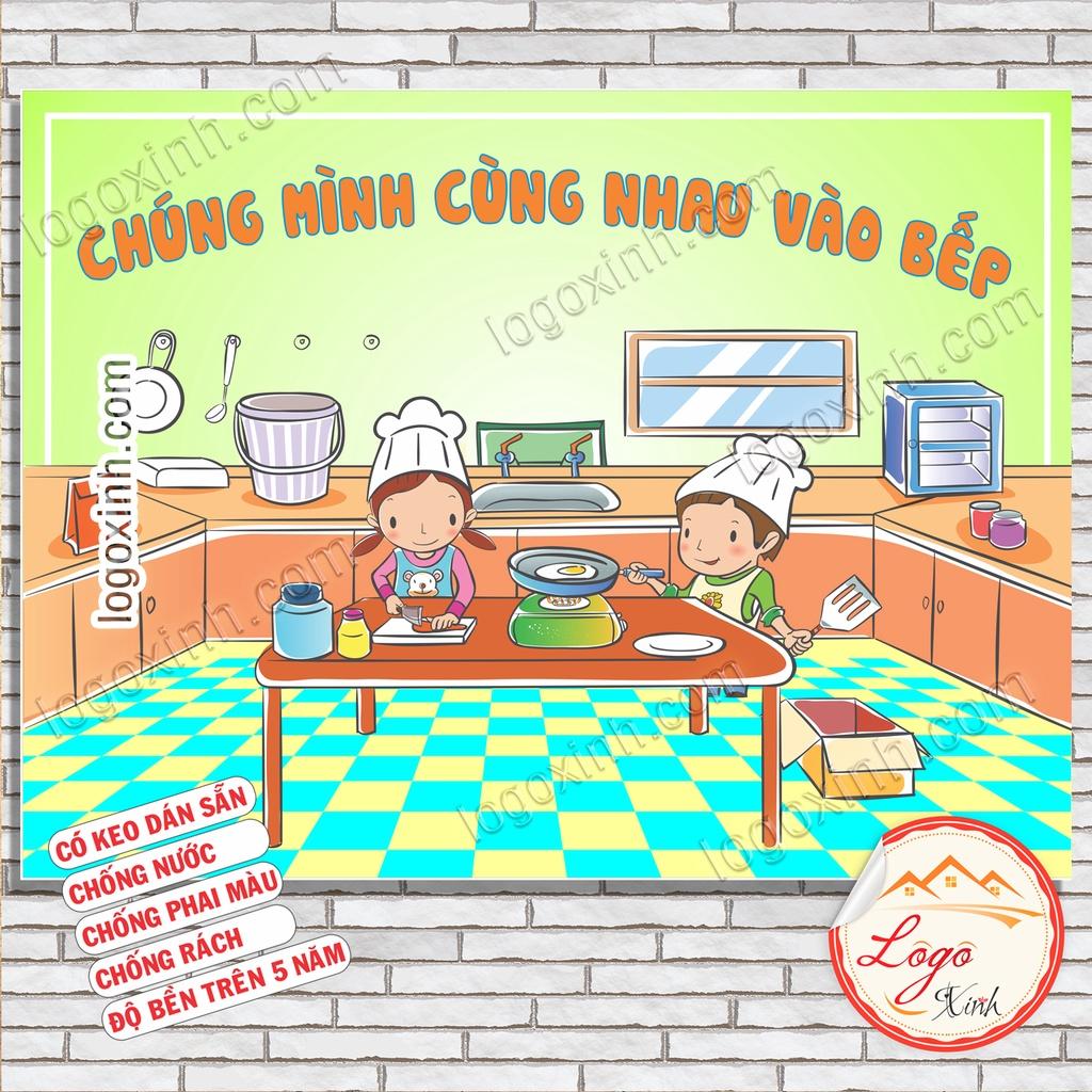 LOGO STICKER TEM DÁN TRANG TRÍ MÌNH CÙNG NHAU VÀO BẾP, TRANG TRÍ DECOR NHÀ CỬA, QUÁN ĂN, CANTEEN...