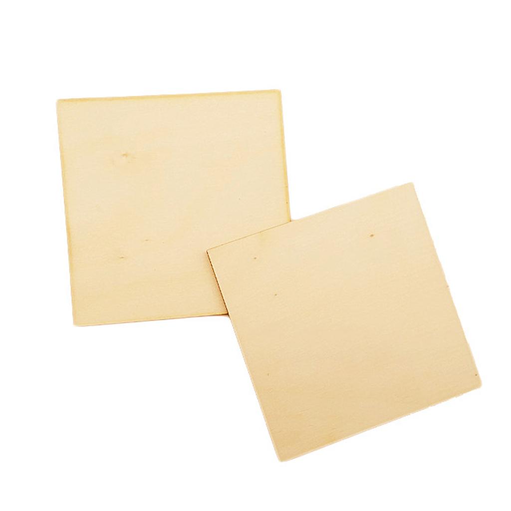 12 Pieces 8cm Wooden Square Shape Ply Blank Craft Squares Wooden Shapes DIY