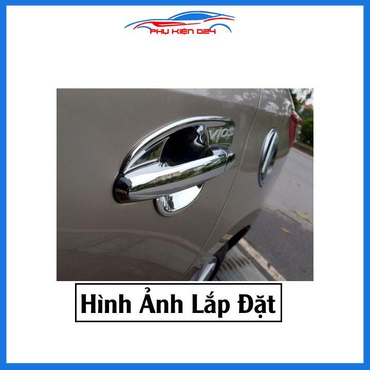 Ốp tay hõm Vios 2019-2020-2021-2022 vân carbon/mạ crom chống trầy bảo vệ cửa xe ô tô