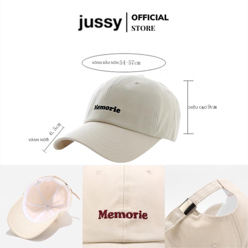 Nón Lưỡi Trai Memorie Cotton Jussy Fashion Nón Kết Nam Nữ Phong Cách Nón Lưỡi Trai Form Mềm Vải Cotton Thoáng Mát Hot