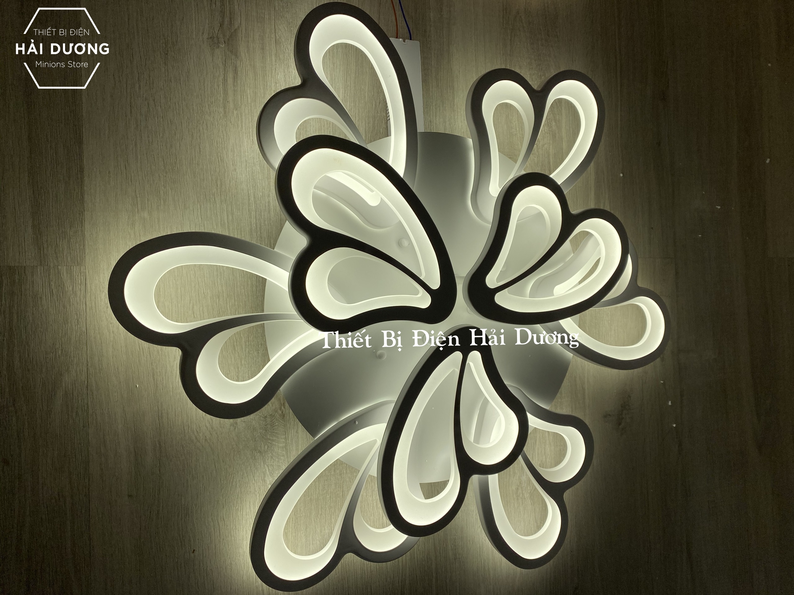 Đèn Ốp Trần Decor 9 Cánh Bướm NT020 - 3 Chế Độ Ánh Sáng - Tăng Giảm Ánh Sáng - Điều Khiển Từ Xa - Kết Nối Điện Thoại