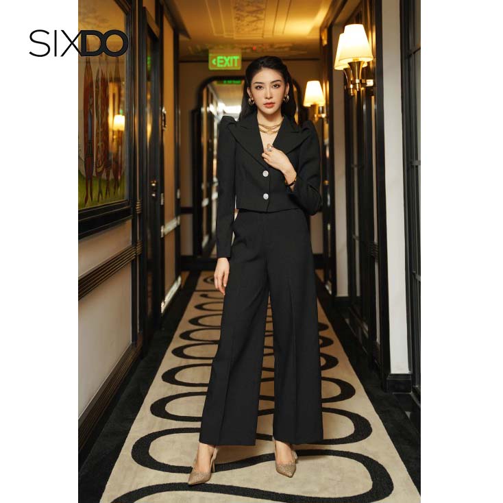 Áo vest ngắn woven vai bồng thời trang SIXDO