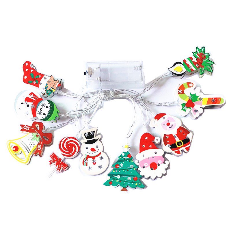 Dây Đèn Trang Trí Giáng Sinh Dễ Lắp Đặt dùng pin AA, đèn Noel Christmas light interior decorate accessory