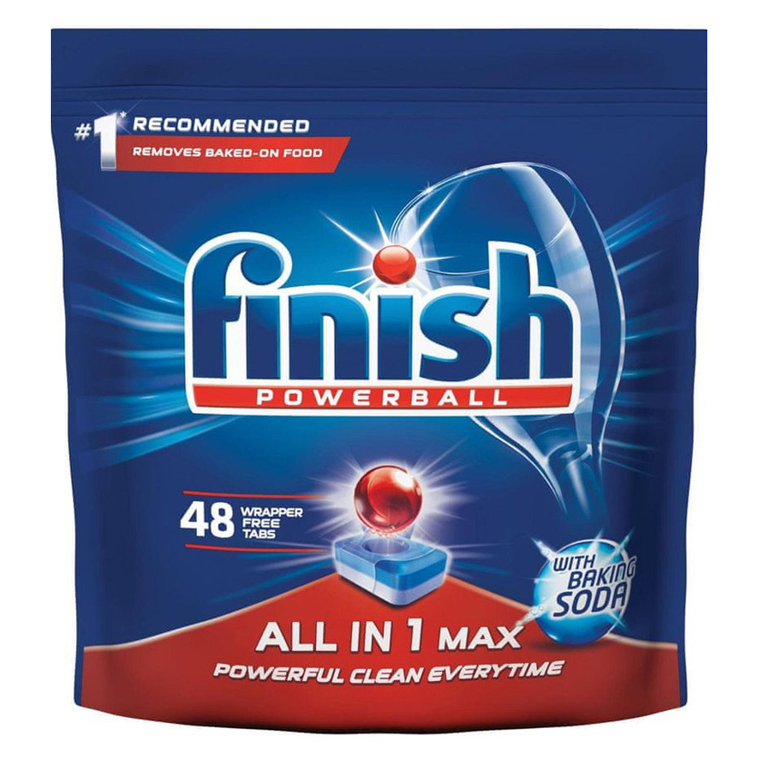 Túi 48 viên rửa chén Finish All In1 Max Dishwasher Tablets Soda PTT09440