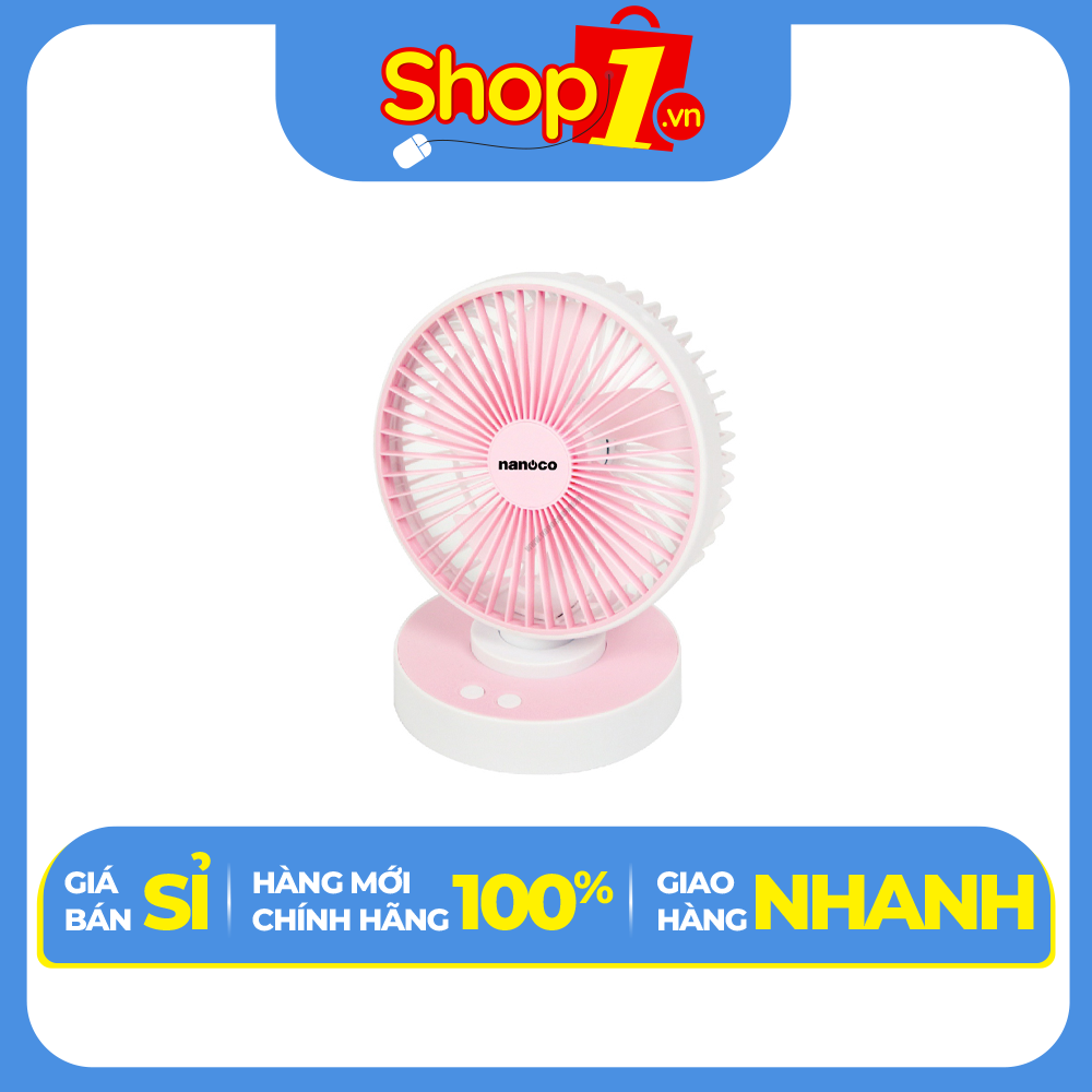 Quạt sạc 6inch, màu hồng NRF6215P Chính hãng