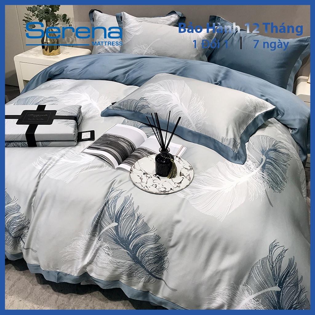 Ga Giường Cao Cấp Tencel 60s SERENA Ga Tencel Set 5 Món Chăn Ga Gối Trần Bông - Hệ Thống Nệm