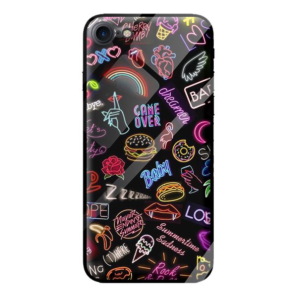 Ốp lưng kính cường lực cho iPhone 8 MÀU SẮC 7 - Hàng chính hãng