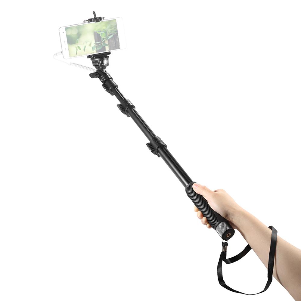 Thanh chụp ảnh tự sướng YUNTENG YT-1188 Có dây có thể mở rộng,Cực Monopod Thanh hẹn giờ 1/4 inch Vít 38cm-128cm Chiều dài có thể điều chỉnh