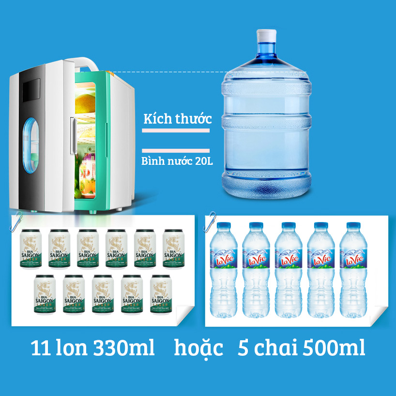 Tủ lạnh mini 10 lít SAST ST10L 2 chế độ làm lạnh hâm nóng cho gia đình và trên ô tô