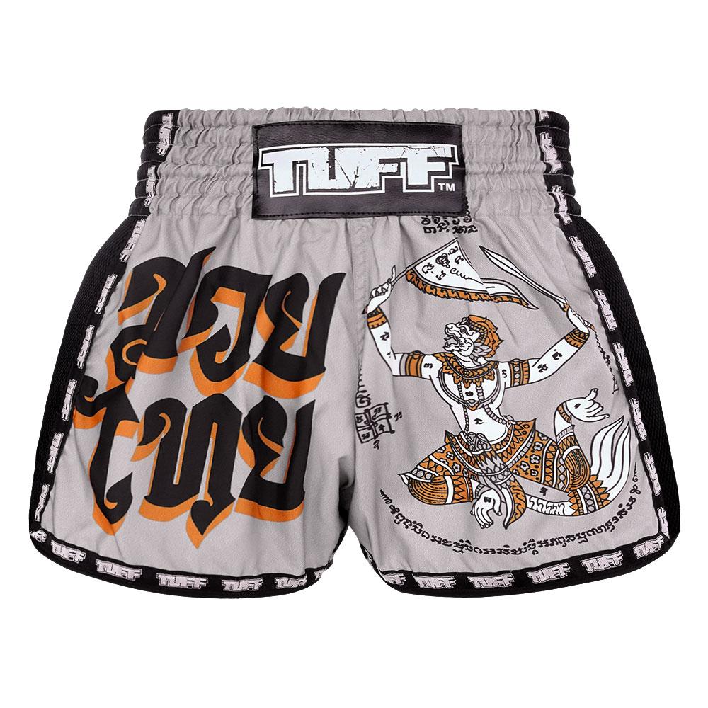 Quần TUFF Muay Thai New Retro Style Grey Hanuman Yantra With War Flag