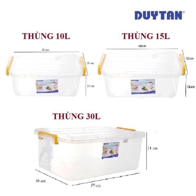 THÙNG NHỰA CHỮ NHẬT CÓ NẮP, CÓ QUAI CẦM DUY TÂN 10L, 15L, 30L, 45L, 55L