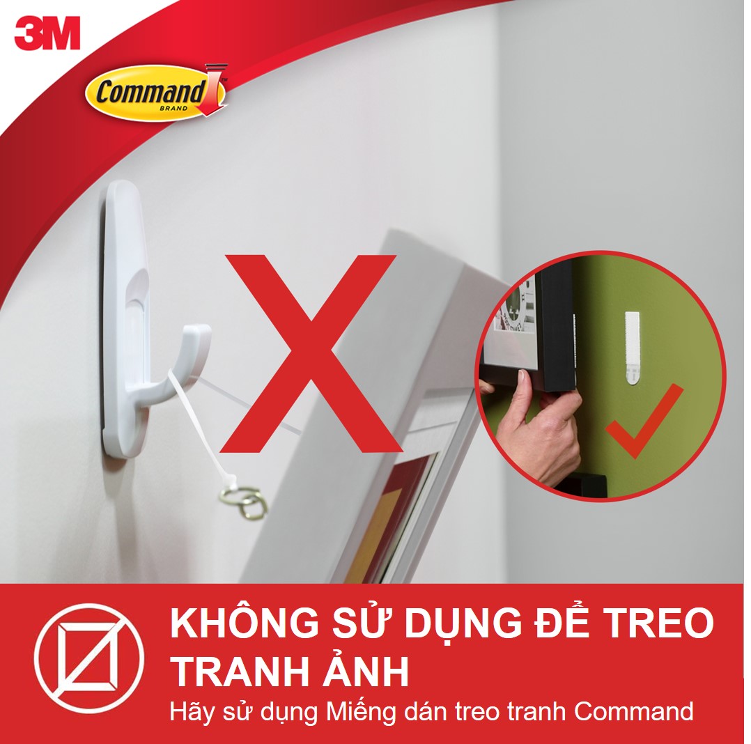 Bộ 6 Móc dán tường Command 3M cỡ vừa chịu lực 1.3kg - Gói ưu đãi, độ bền cao, bám cực chắc, tháo cực dễ, không khoan đục, không bong tróc, không gây hại bề mặt 17101 - 6VP