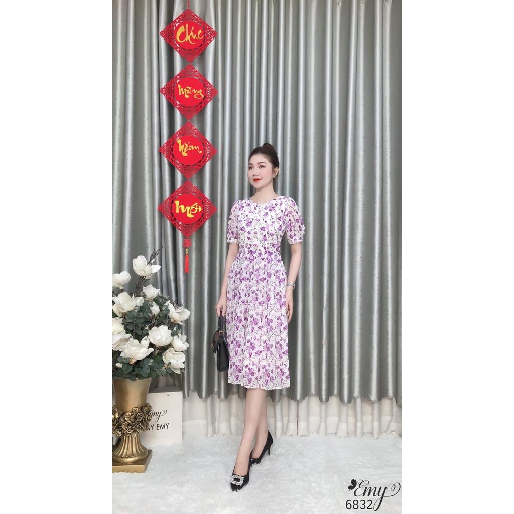 Đầm EMY EM6832 Xoè Dập PLy