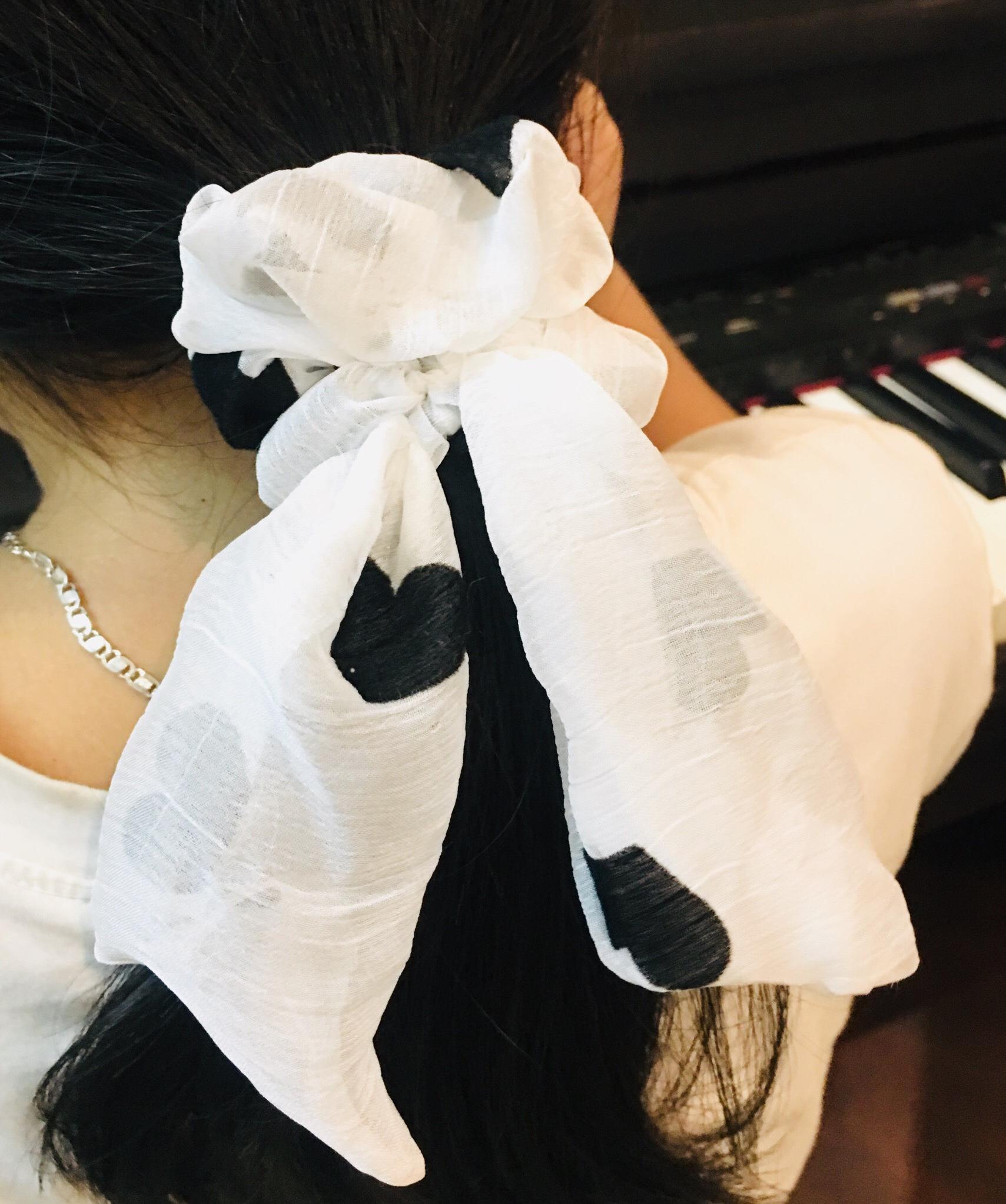 Chun buộc tóc vải/ Cột tóc vả hình nơ xinh HOT HIT COMBO 2 CÁI