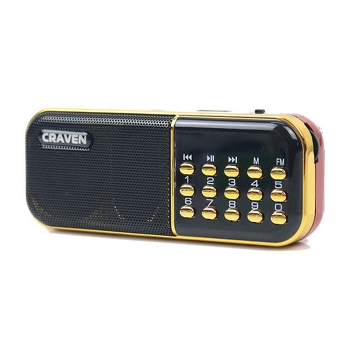 Radio mini nghe đài, nghe nhạc thẻ nhớ, USB, nghe kinh phật Craven-25A chính hãng