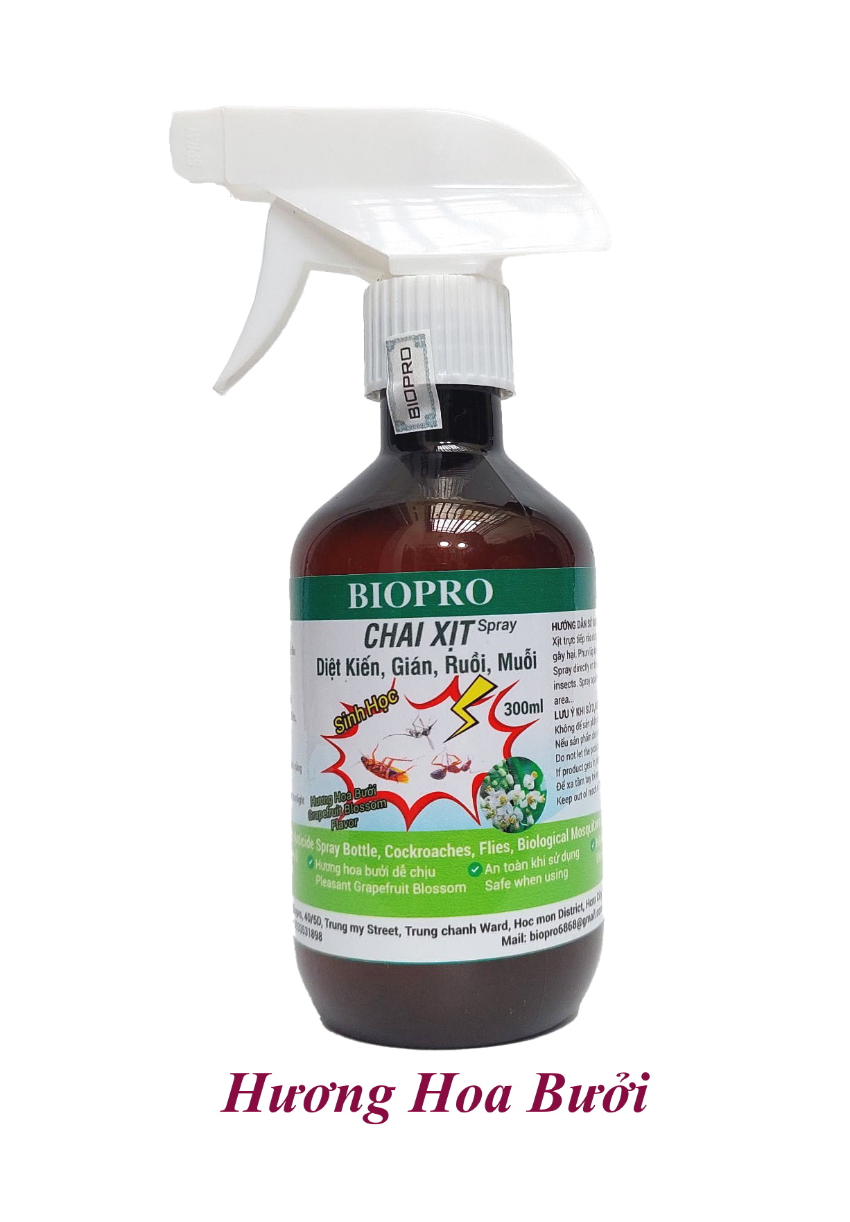 Thuốc xịt sinh học Diệt kiến Diệt gián Diệt ruồi Diệt muỗi Biopro Hương bưởi dịu nhẹ, an toàn, hiệu quả dài lâu
