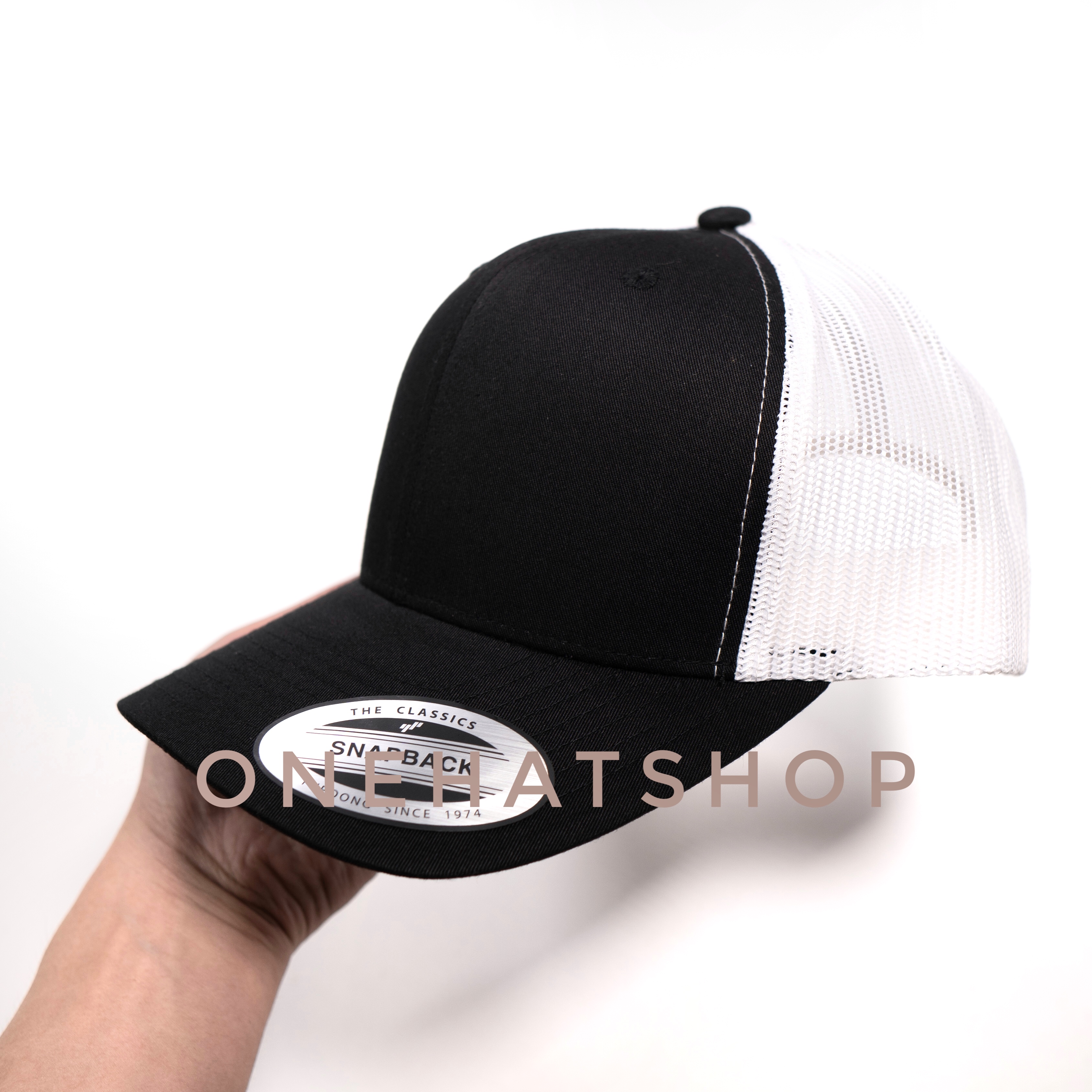 Nón kết vải đen lưới trắng fom Baseball cap