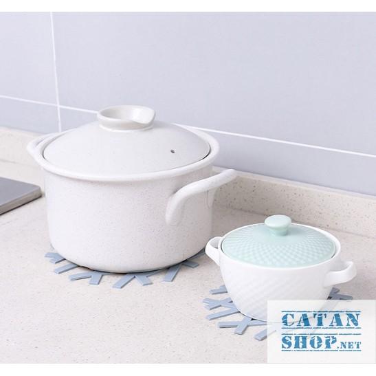 Tấm lót nồi, miếng lót nồi chống nóng, đồ lót nồi cơm vòng tròn hình tuyết xinh xắn GD180-LNTuyetLL-5