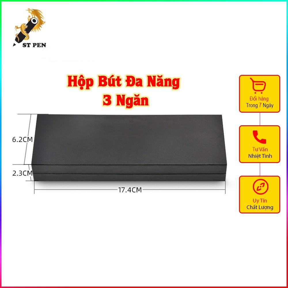 Hộp đựng bút cao cấp đa năng 03 ngăn,kích thước 174*62*23mm - ST PEN