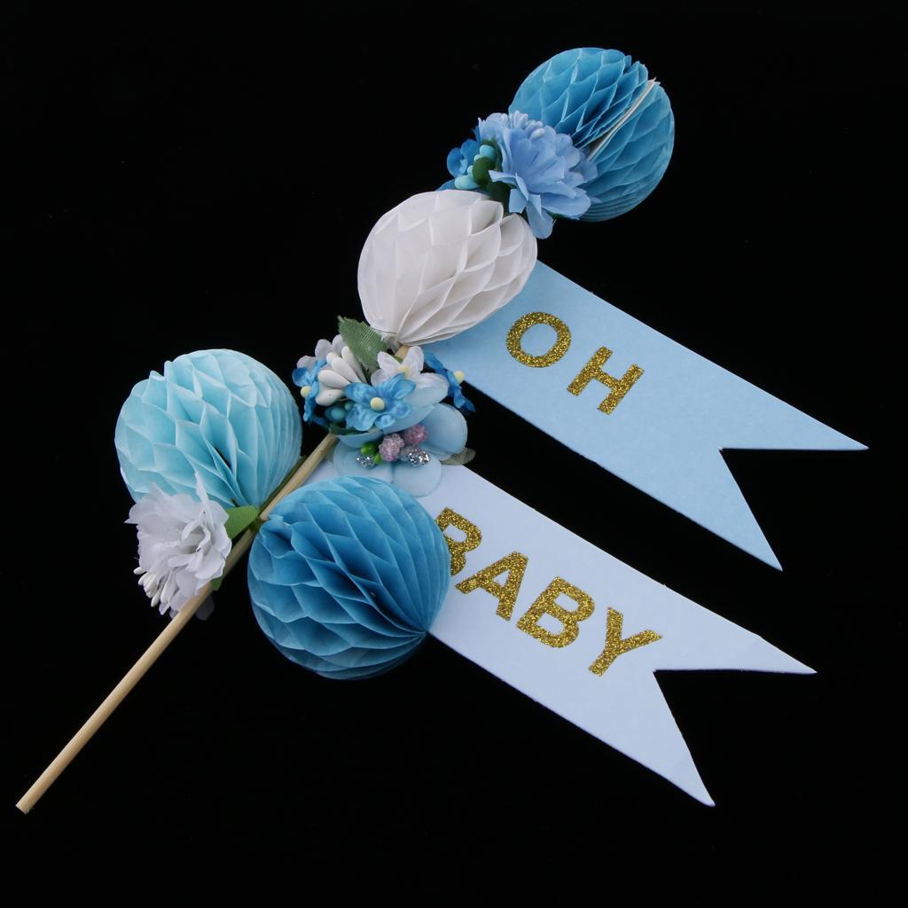 Baby Shower Paper Honeycomb Cake Topper for Kids Party Cake Decoration