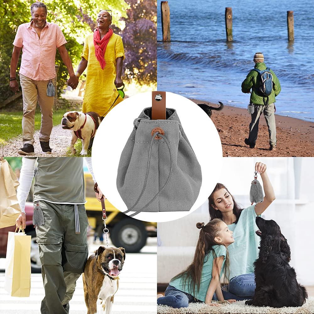 Vỏ sinh tử đối với chó, lưu trữ thức ăn để huấn luyện chó, thiết kế túi thu nhỏ với khóa, túi elecker cho chó tự do, màu xám
