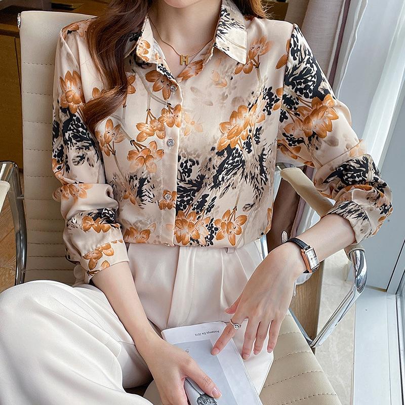 Sơ mi hoa dài tay phong cách cổ điển vintage