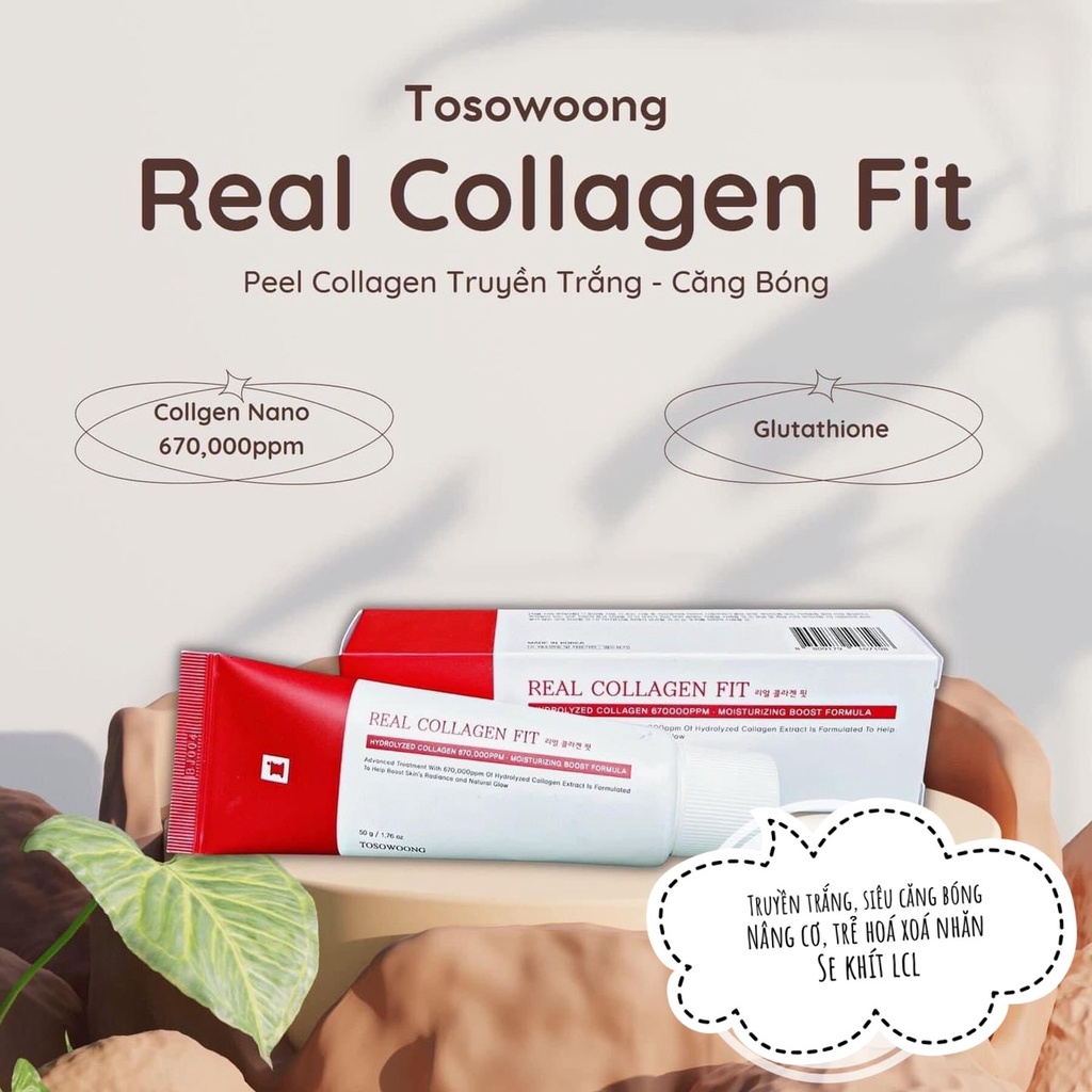 Peel Collagen căng bóng trắng sáng Tosowoong 50g