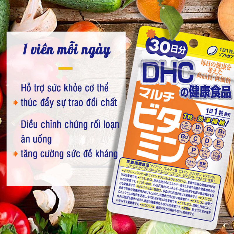 Combo Tăng cường hệ miễn dịch ( Viên uống DHC Nhật Bản Rau củ + Vitamin tổng hợp) Thực phẩm chức năng gói 30 ngày JN-DHC-CB10