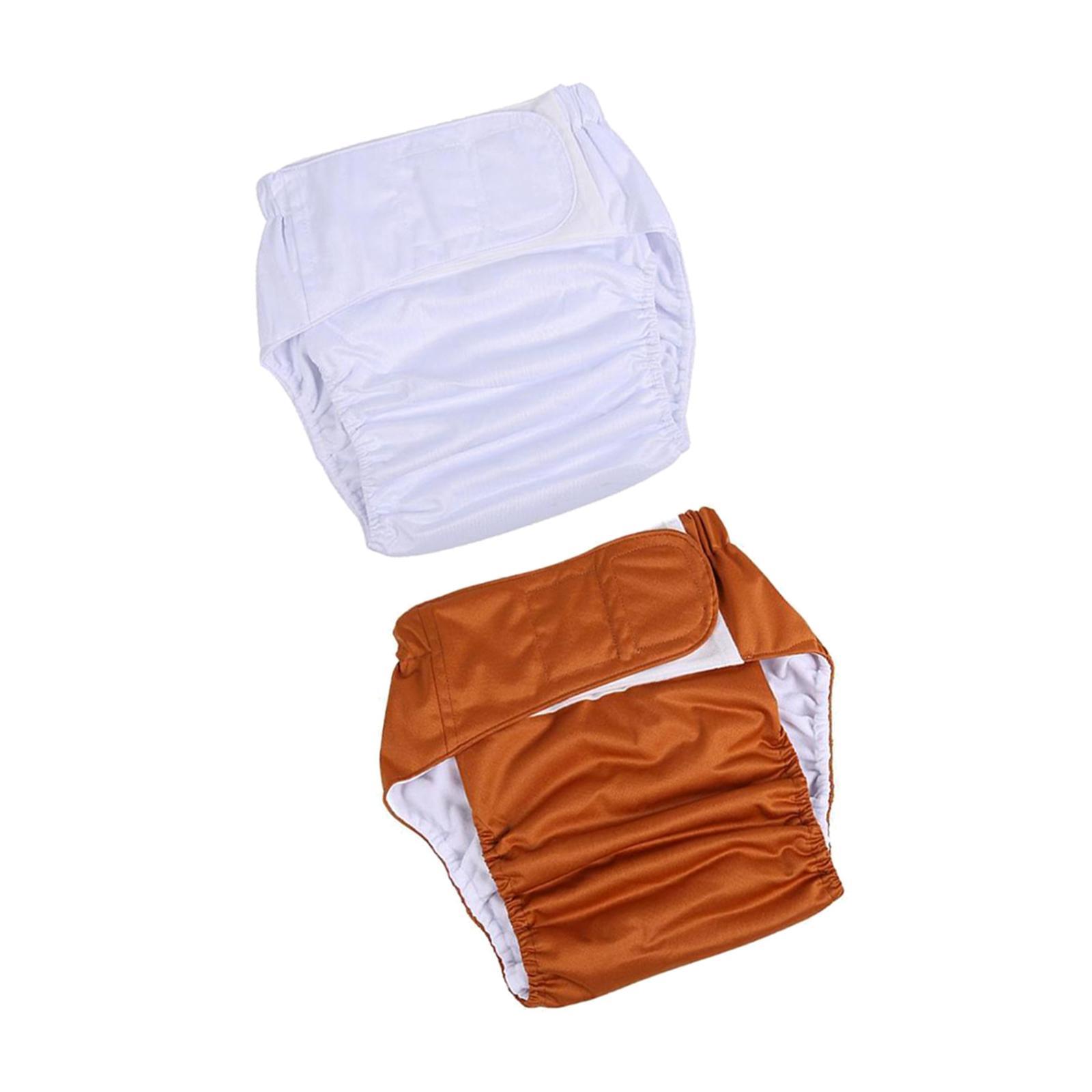 2Pcs Reusable Adult Diaper Nappy for Men Women Leakproof Breathable