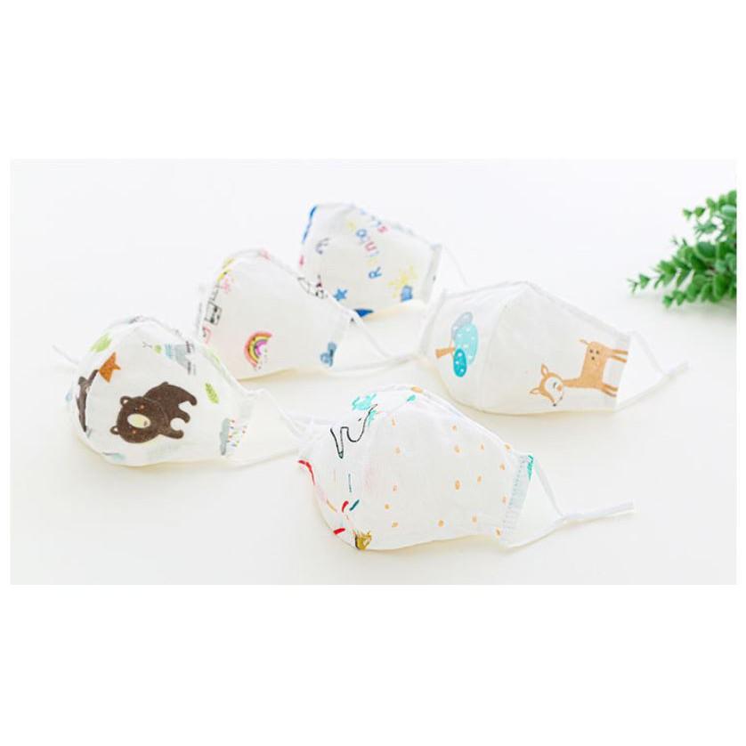 Khẩu Trang Vải Xô 4 lớp siêu mềm mịn Cho Bé Yêu