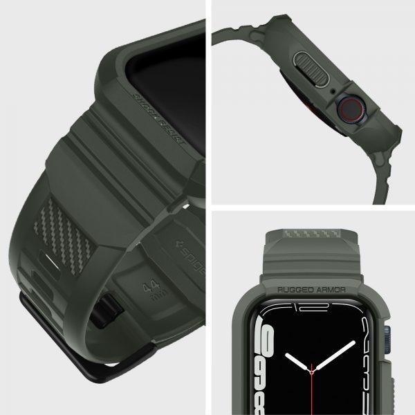 Ốp kèm dây SPIGEN Rugged Amor dành cho Apple Watch Series (44mm/45mm) Chống trầy xước tăng thêm vẻ đẹp hiện đại Hàng Chính Hãng