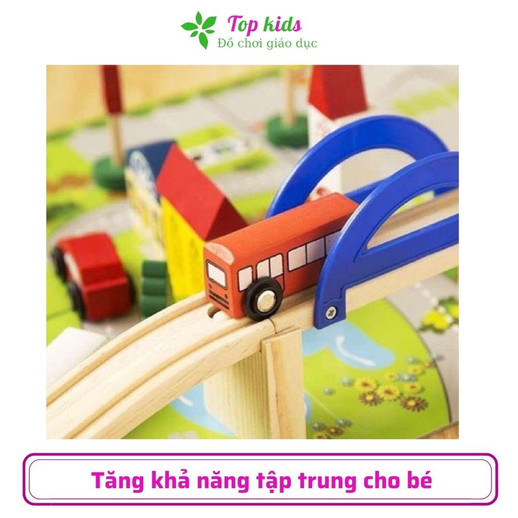 Đồ chơi lắp ráp mô hình giao thông đô thị thành phố bằng gỗ thông minh cho bé trai bé gái 1 2 3 4 5 6 tuổi