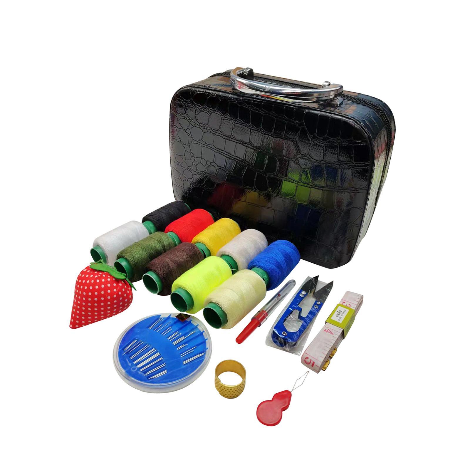 Sewing Supplies Organizer Sewing Accessories Storage Bag Exquisite Pins PU Leather Thread Sewing Box for Clothes Mending Embroidery Handwork