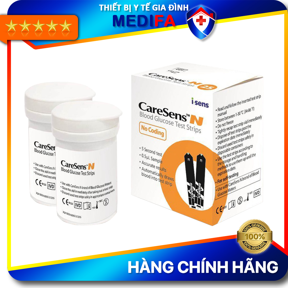 Que thử đường huyết CareSens N (lọ 50 que) - thương hiệu Hàn Quốc