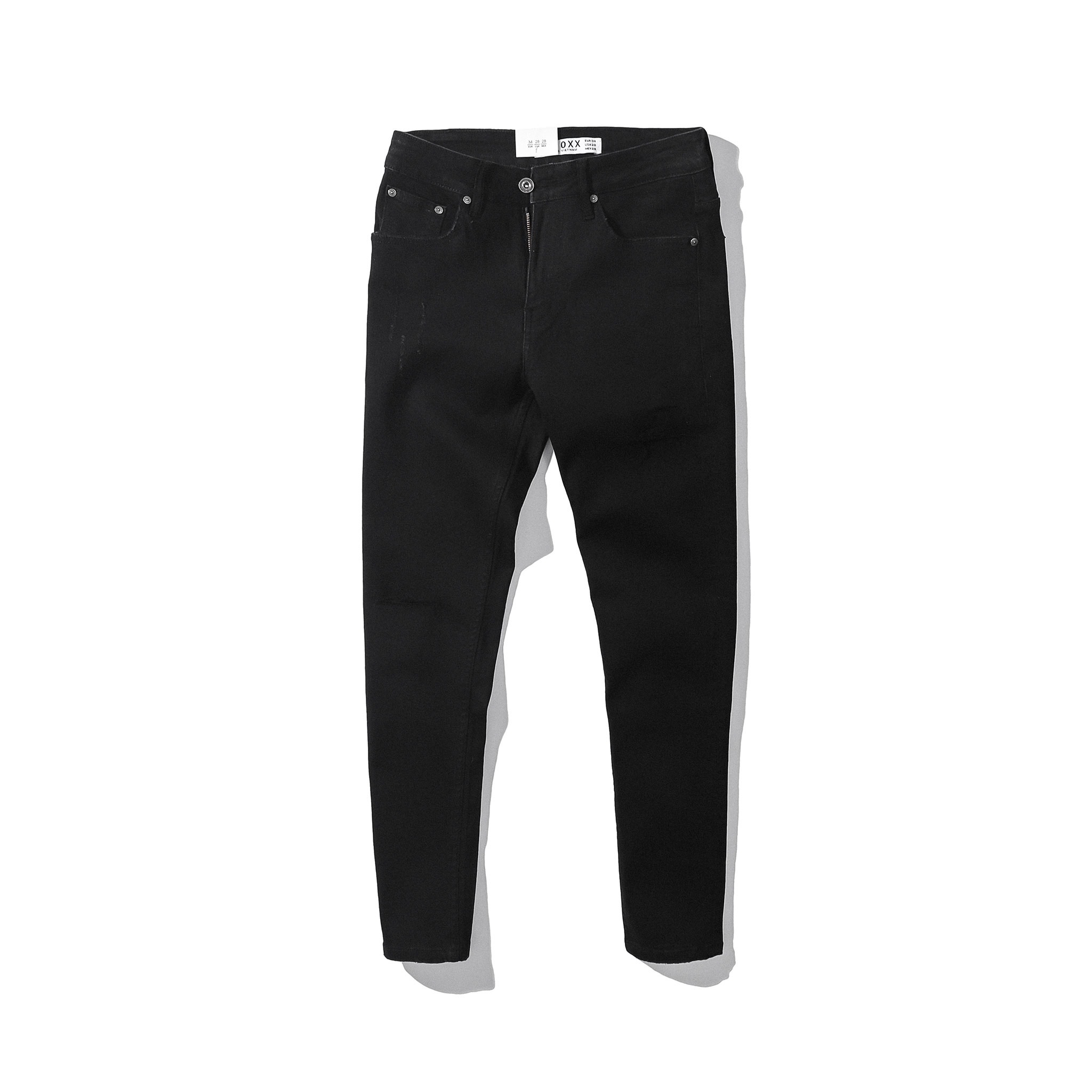 Quần jean đen wash cào rách gối DF form slimfit - Quần jeans nam cao cấp 220631 | LASTORE MENSWEAR